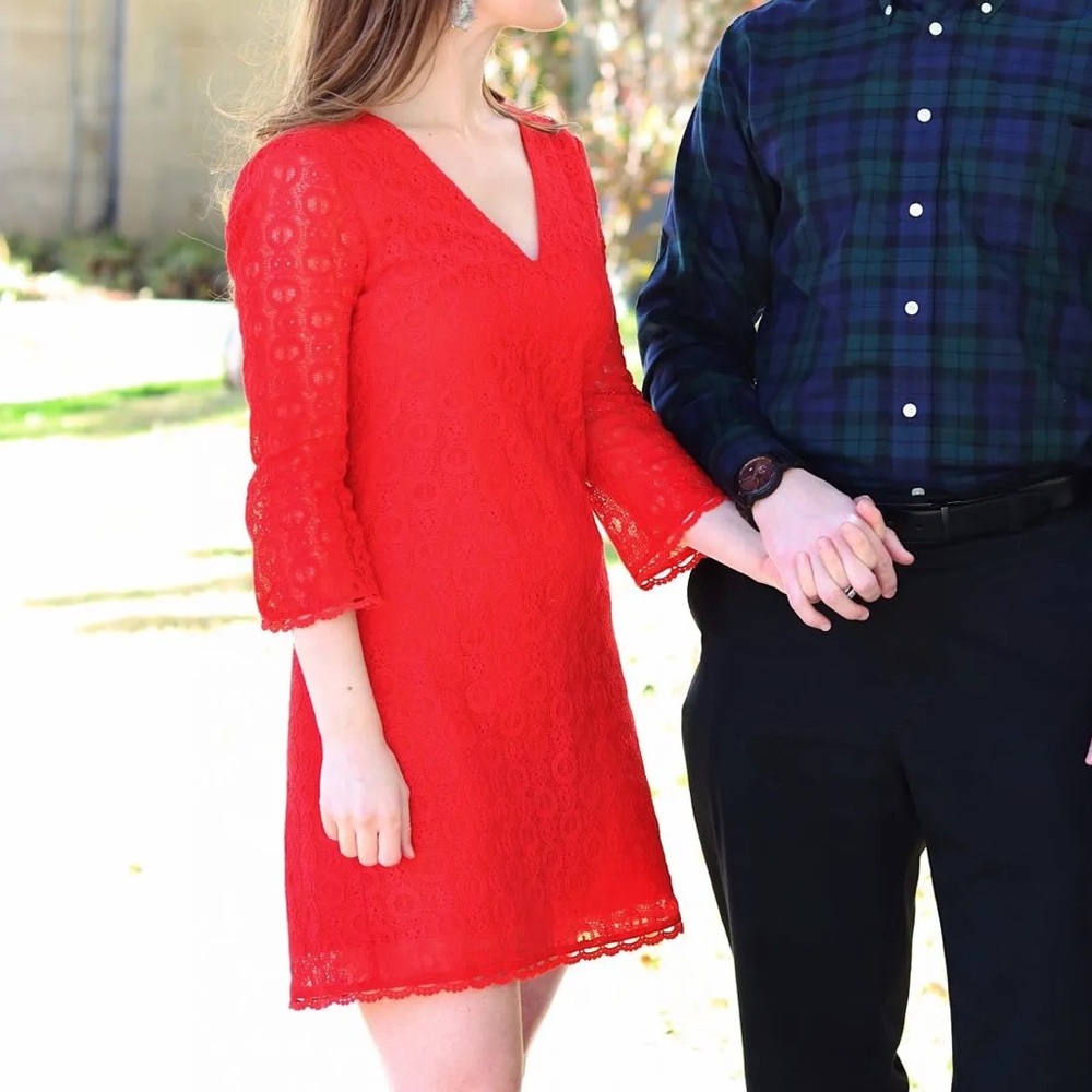 1. STATE XS red lace dress. Perfect for a Christmas party or Valentine’s Day!
